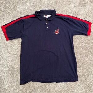 Vintage 1999 Cleveland Indians Polo Shirt Mens Large Iron Knights Chief Wahoo L